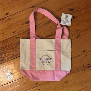 Pink Trader Joe’s mini tote bag